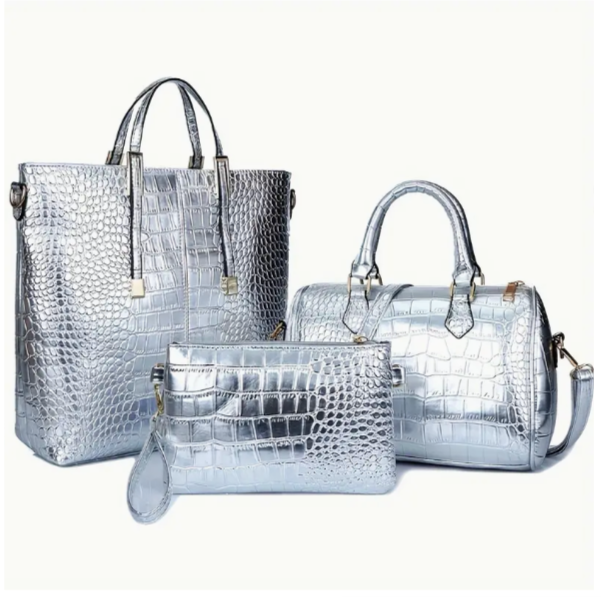 GOLDEN CROCODILE PRINT BAG (SET OF 3 BAGS)